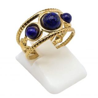 Anillo Acero Inox. triple LAPISLÁZULI